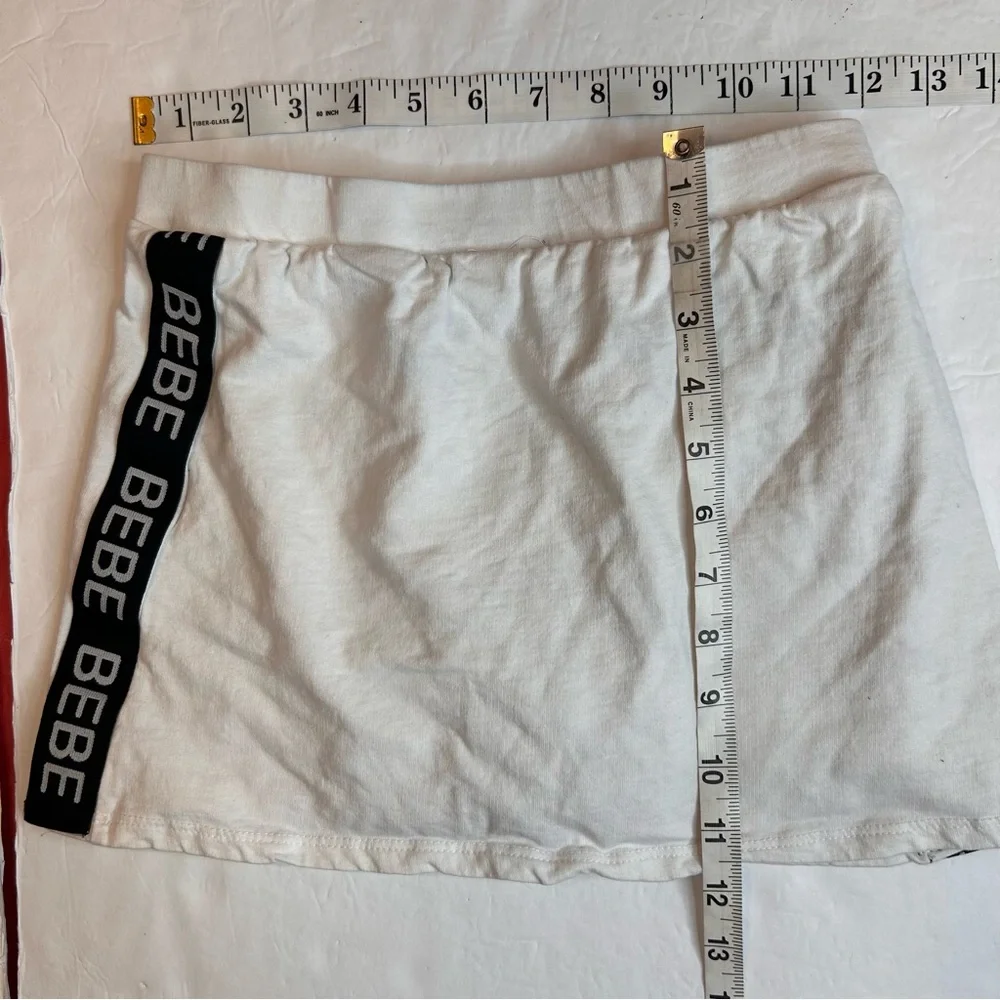 Bebe Sport White Cotton Skort Girls Size M 10/12